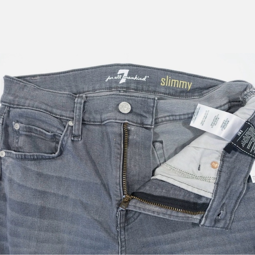7 FOR ALL MANKIND JT511228P FADED GRAY 36 SLIMMY SLIM FIT STRETCH JEANS